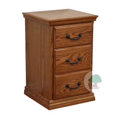 OD-O-T448 - Traditional Oak Narrow 3 Drawer Nightstand - Oak For Less® Furniture