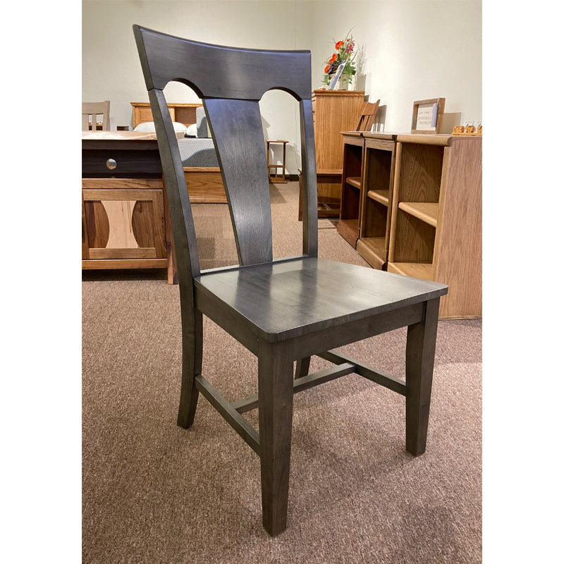 Clearance J Thomas Elle Chair in Onyx Wiped finish which looks dark gray - Oak For Less® 