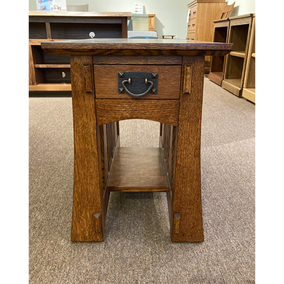 Clearance Arts & Crafts Spacesaver End Table 16" w front view - Oak For Less® Furniture