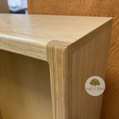 OD Newport Oak Bookcase trim detail showing the corner - Oak For Less® Furniture