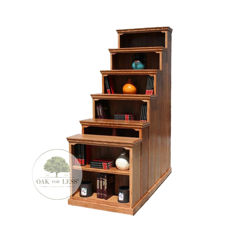 OD Traditional Oak Bookcases 24" wide in different heights in Medium finish - Oak For Less® Furniture