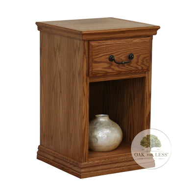 OD-O-T447 - Traditional Oak Narrow 1 Drawer Nightstand - Oak For Less® Furniture