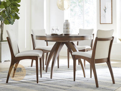Madrid Dining Set of 44" round table and 4 chairs | Oak For Less® Furniture & Amish Furniture Creations ™