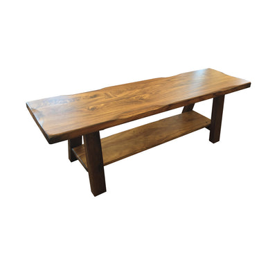 IFD-866BENCH - 59" Solid Raintree Wood Bench with 'Live Edge' Top - Oak For Less® Furniture