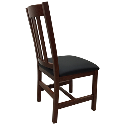Amish made Old Mission Side Chair with Leather Seat in Solid Oak - Oak For Less® Furniture