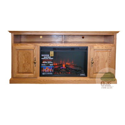 FD Traditional Oak 60" Electric Fireplace TV Stand - Oak For Less® Furniture