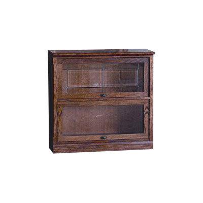 FD-6335M - Mission Oak Lawyers Bookcase with 2 Doors - 36" w x 13" d x 35" h - Oak For Less® Furniture