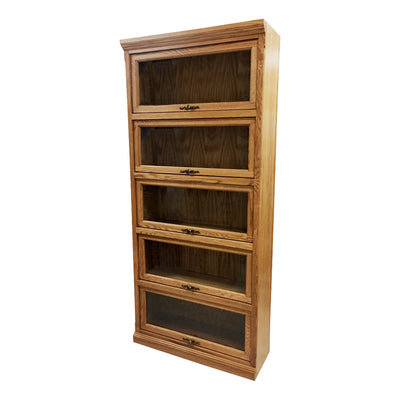 FD-6379T - Traditional Oak Lawyers Bookcase with 5 Doors - 36" w x 13" d x 79" h - Oak For Less® Furniture