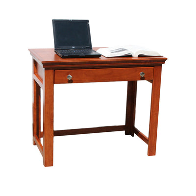 OD-A-T370 - Traditional Alder 36" Lap Top Writing Table Desk pictured with accessories - Oak For Less® Furniture