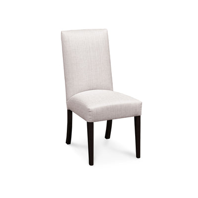 Amish made Claire Upholstered Side Chair - Linen Creme fabric - Oak For Less® Furniture