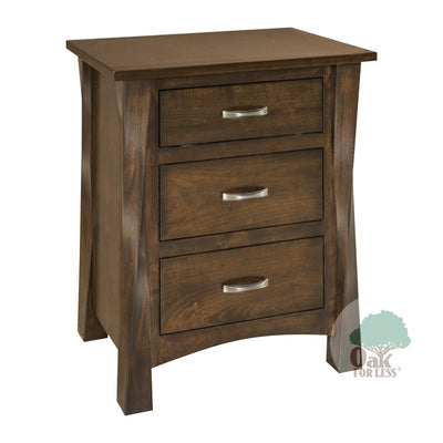 Amish made Lake Tahoe 3 Drawer Nightstand - Oak For Less® Furniture