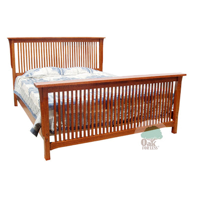 TM-3110 Mission Quarter Sawn Oak Spindle Bed with Spindle Footboard | Oak For Less® Furniture