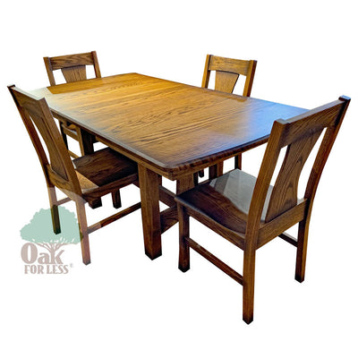 Amish made Sedona Trestle Table Set in Solid Oak - Oak For Less® Furniture